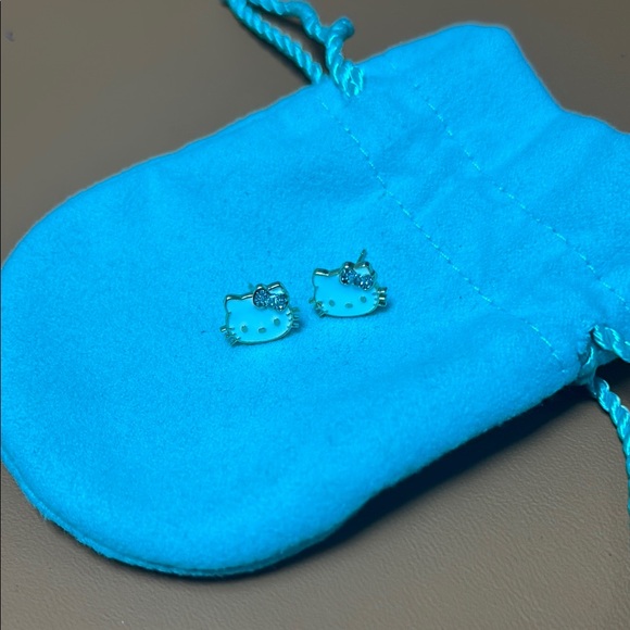 Hello Kitty Blue Earrings for Kids10k gold